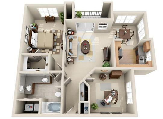 Houston TX Apartment | Century Westway Park | Two Bedroom Floor Plans